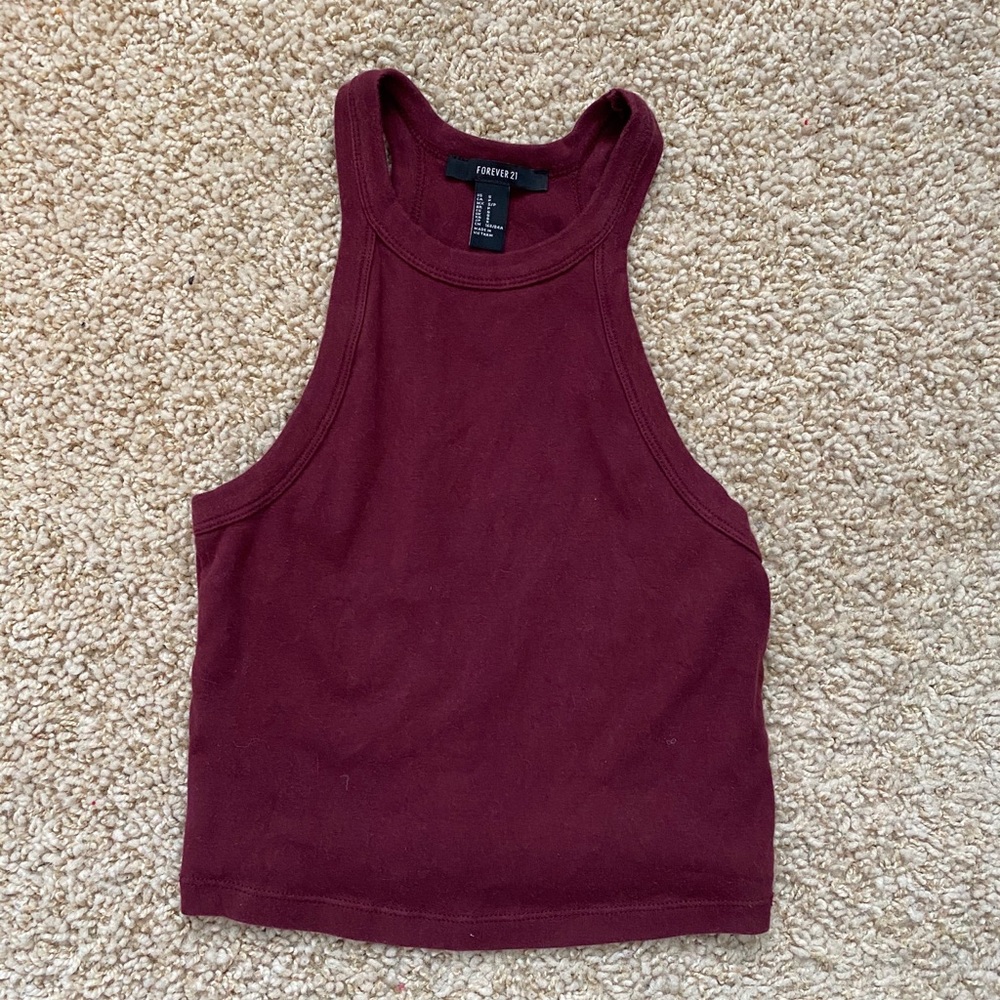 Forever 21 Burgundy Crop Top